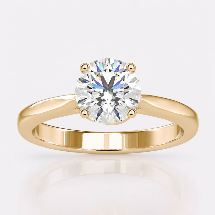 Unique Solitaire Engagement Ring With Twisted Prong