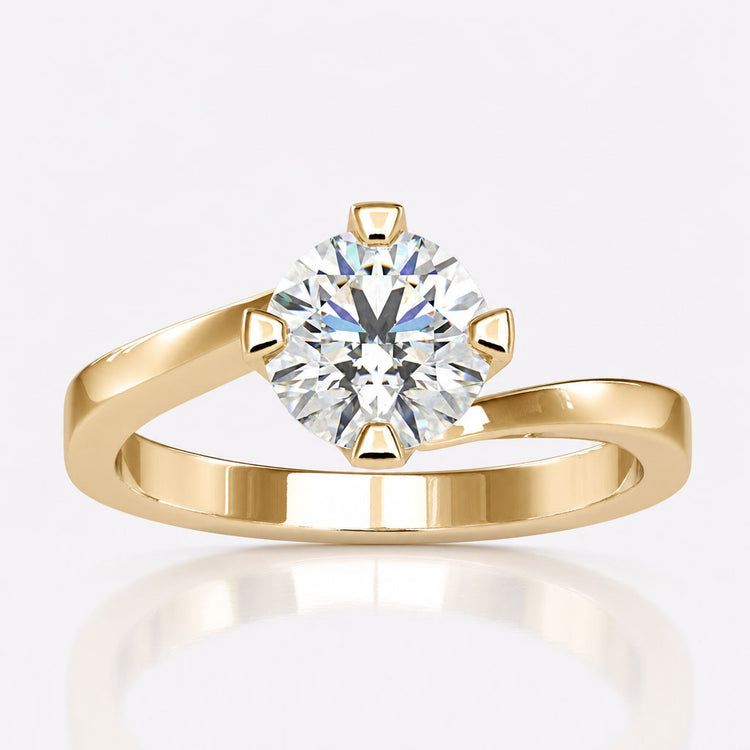 Round Lab-Grown Diamond Four Prong Bypass Ring 0.5 – 3 CT