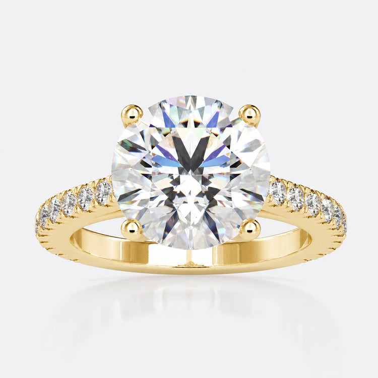 Round Diamond Engagement Ring With Cathedral Setting