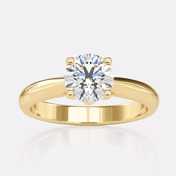Round Solitaire Engagement Ring Classic 4 Prong Setting