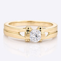 0.55 CT Round Brilliant Cut Solitaire Men's Moissanite Engagement Ring