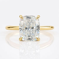 Elongated Cushion Cut Moissanite Solitaire Ring 4.4 CT