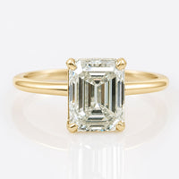 Emerald Moissanite Solitaire Comfort-Fit Ring 2 CT