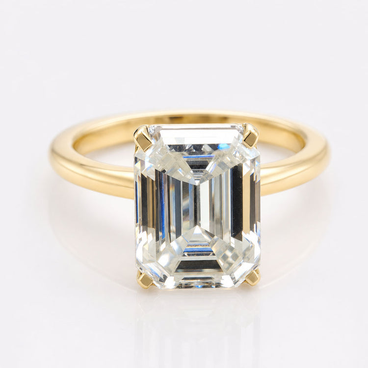 3.15 CT Emerald cut Colorless Solitaire Engagement Ring