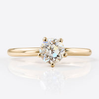 0.52 CT Round OEC Cut Colourless Moissanite Solitaire Ring