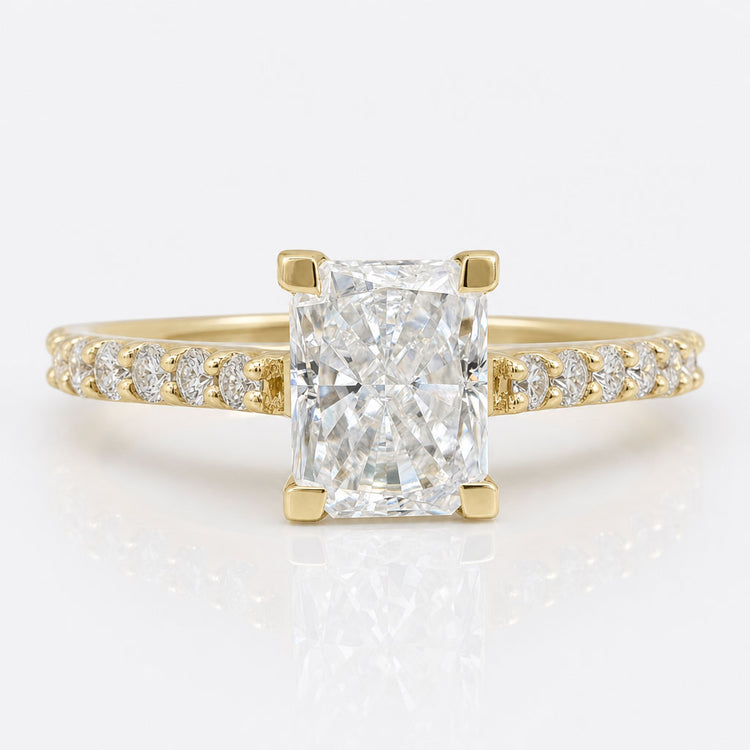 1.78 CT Radiant Crossover Trellis Pave Moissanite Engagement Ring