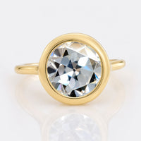 1.89 CT Round Old European Cut Bezel Set Moissanite Solitaire Ring