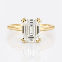 Unique Cathedral Set 2.0 CT Emerald Step Cut Moissanite Engagement Ring