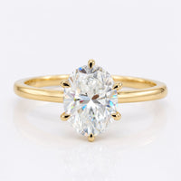 Oval Cut Moissanite Knife Edge Solitaire Ring 1.2 CT