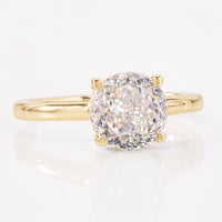 Antique 3.43 CT Portuguese Cut Trellis Solitaire Moissanite Engagement Ring