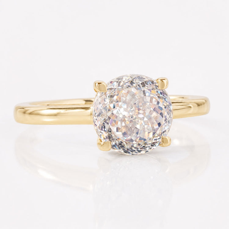 Antique 3.43 CT Portuguese Cut Trellis Solitaire Moissanite Engagement Ring
