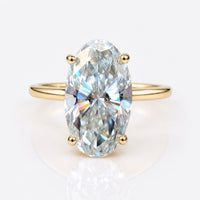 Moval Cut Moissanite Large Solitaire Ring 3.9 CT
