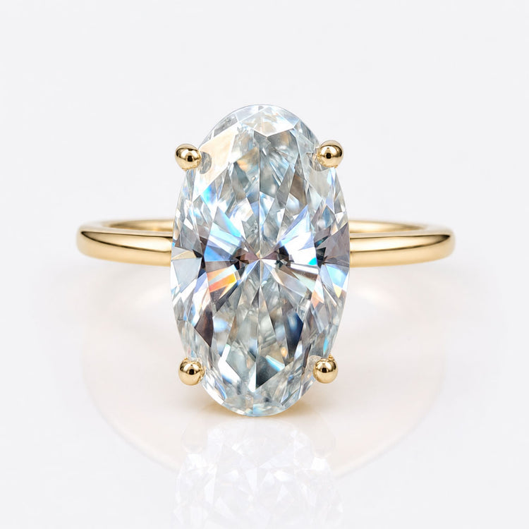 Moval Cut Moissanite Large Solitaire Ring 3.9 CT