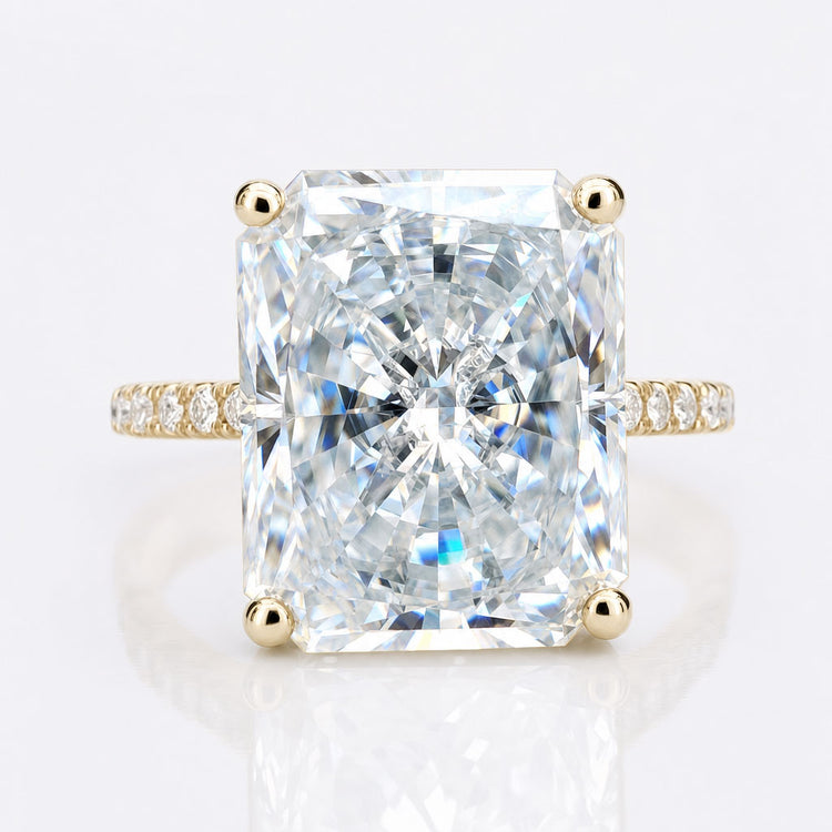 Radiant Cut Moissanite Statement Ring 10.2 CT