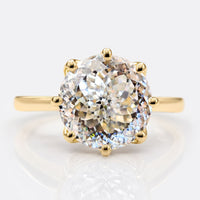 Lovely Portuguese Cut Modern Tulip Solitaire Moissanite Engagement Ring