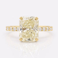 2.72 TCW Radiant Cut Light Yellow Moissanite Engagement Ring