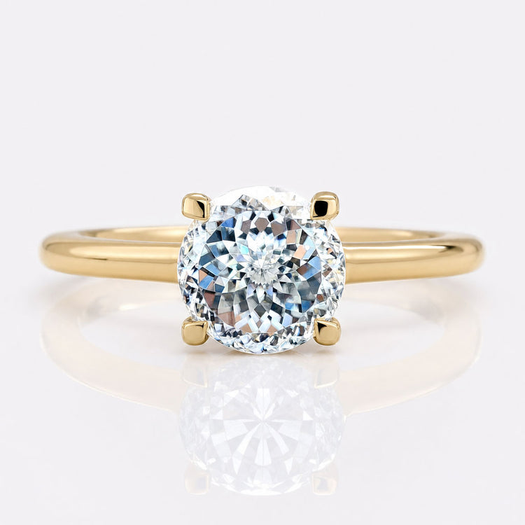 Portuguese Cut Colorless Moissanite Solitaire Ring 1.9 CT