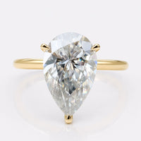 3.99 TCW Pear-Cut Hidden Halo Open Gallery Moissanite Engagement Ring