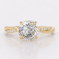 2.14 TW Portuguese Cut Contemporary Twisted Shank Moissanite Ring