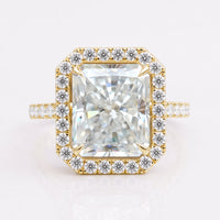 4.41 TCW Radiant Cathedral Set Hidden Halo Pave Set Engagement Ring