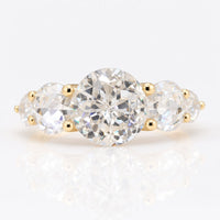 Five Stone Engagement Ring, 4.91 TW Jubilee Cut Moissanite Ring
