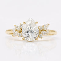 Pear Cut Moissanite Vintage Muse Ring 1.3 CT