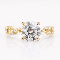 Round Moissanite Engagement Ring, Twisted Shank Ring
