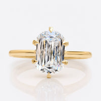 Cushion Criss Cut Colourless Moissanite Solitaire Ring 2.5 CT