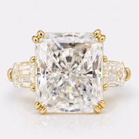 6.8 CT Radiant Cut Moissanite Three Stone Engagement Ring