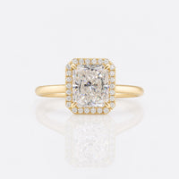 Radiant Cut Moissanite Halo Ring - 1.63 CT