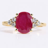 Oval Cut Natural Ruby Muse Setting Ring 2 CT
