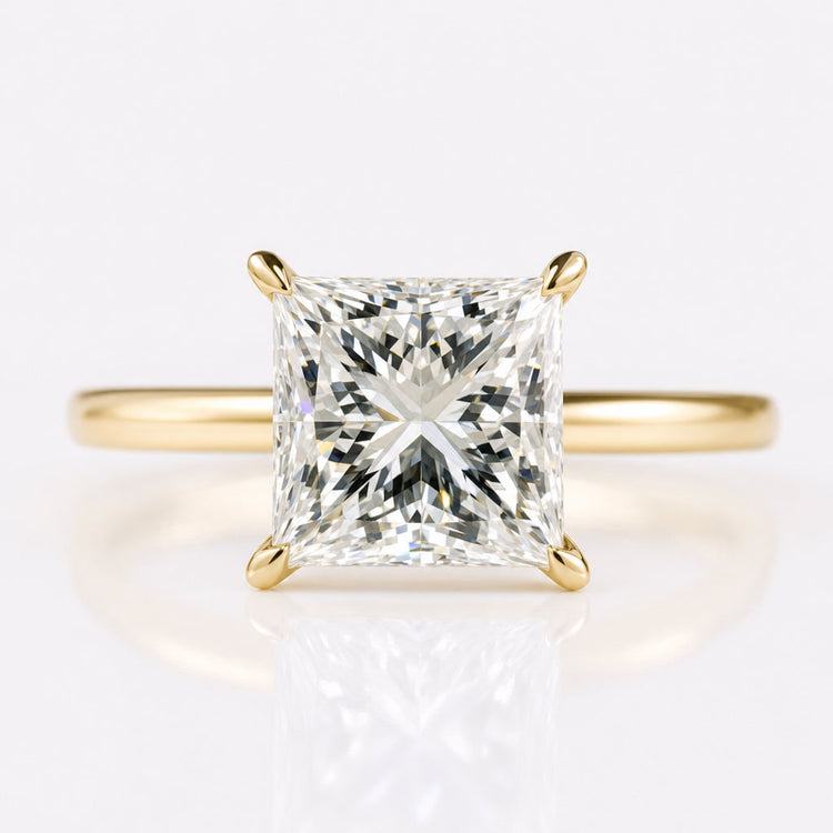 2.0 CT Princess Cut Lab Created Diamond Solitaire Engagement Ring