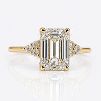 3.00 CT Emerald Cut Lab Grown Diamond Engagement Ring, I/VS IGI Certified Diamond Ring