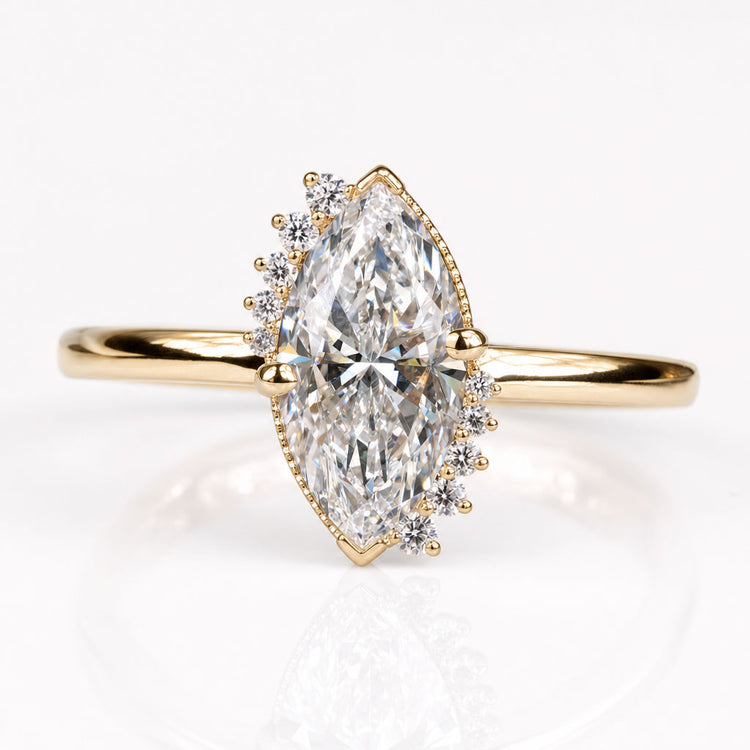 Marquise Lab-Grown Diamond Vintage Halo Ring 1 CT