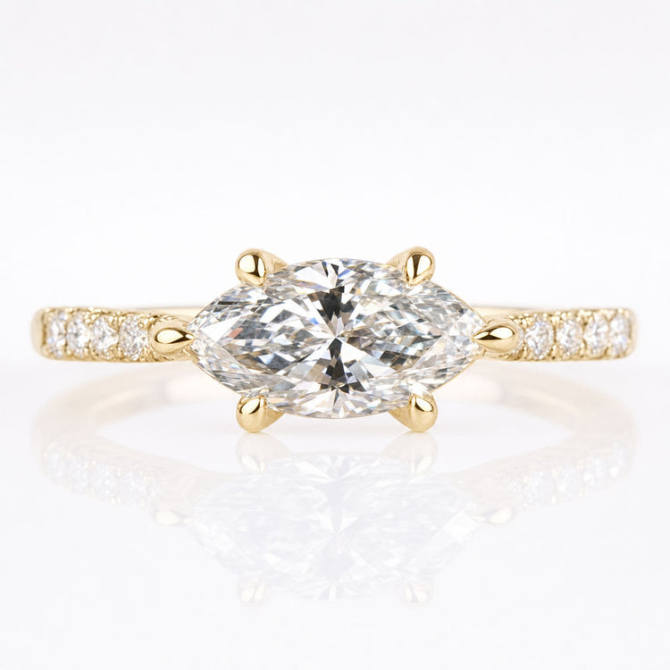 1 CT Marquise Cut Lab-Grown Diamond Ring