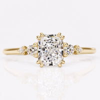 1 CT Radiant Cut Diamond Ring, Lab Created Diamond Engagement Ring