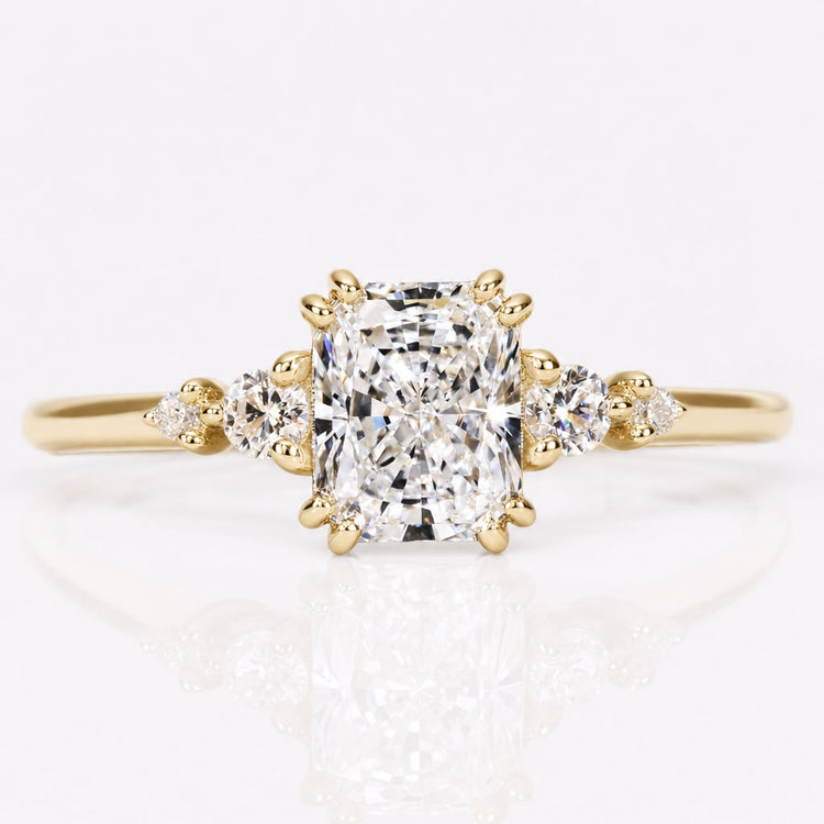 1 CT Radiant Cut Diamond Ring, Lab Created Diamond Engagement Ring