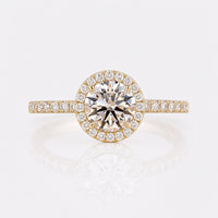 0.85 CT Round Cut Halo Lab-Grown Diamond Ring