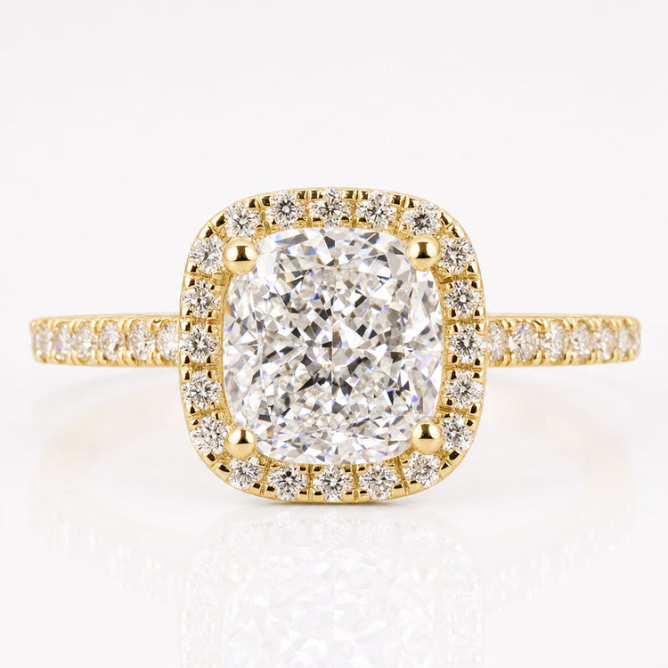 Cushion Cut Lab-Grown Diamond Halo Ring 2 CT
