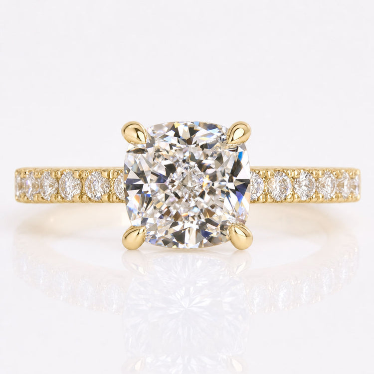 Cushion Lab-Grown Diamond Pavé Ring 1.5 CT