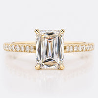 1.78 Carat Emerald Criss Cut F/VS1 IGI Certified Lab Grown Diamond Engagement Ring