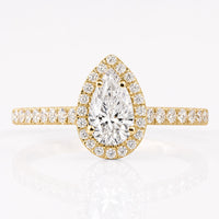 Pear Cut Lab-Grown Diamond Halo PavΓ© Ring 0.6 CT