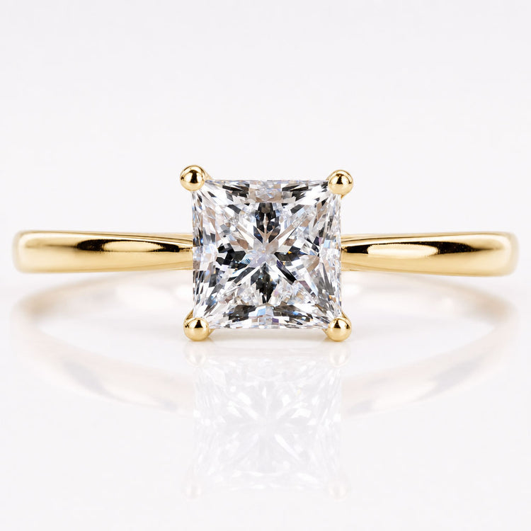 Princess Cut Lab-Grown Diamond Solitaire Ring 1 CT