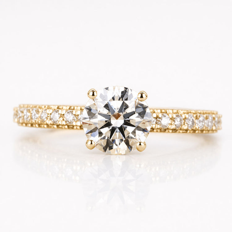 Round Cut Lab-Grown Diamond Pavé Ring 0.5 - 2 CT