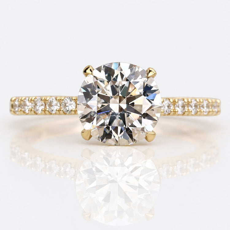 Round Lab-Grown Diamond Double Hidden Halo Pavé Ring 0.5 - 2 CT