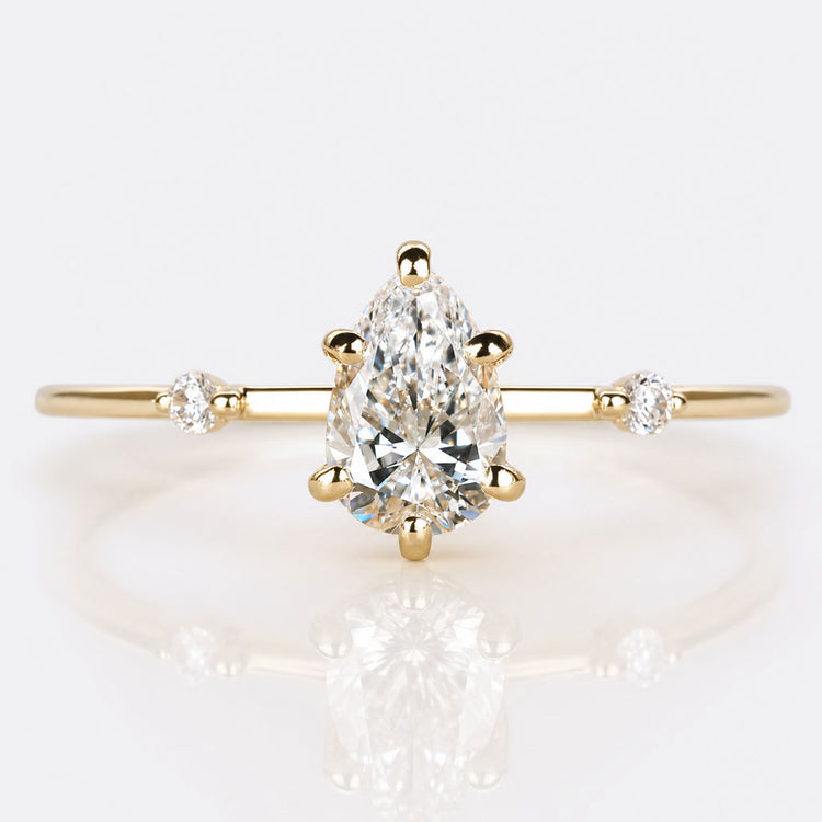 Pear Cut Lab-Grown Diamond Distance Pavé Ring 0.7 - 3 CT
