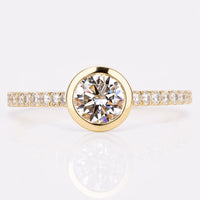 Round Cut Lab-Grown Diamond Bezel Set Ring 0.5 - 3 CT
