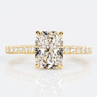 Elongated Cushion Cut Lab-Grown Diamond Hidden Halo Pavé Ring 1 - 2 CT