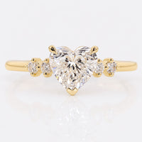 Heart Cut Lab-Grown Diamond Side Stones Ring 1 - 2 CT
