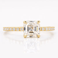 Asscher Cut Lab-Grown Diamond Pavé Ring 1 - 3 CT